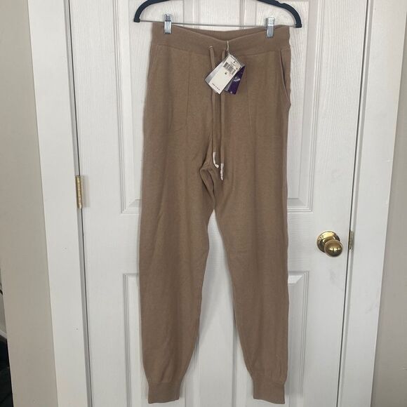 Ralph Lauren Purple Label Tan Cashmere Knit Jogger Pants Size Medium NWT - Picture 3 of 7